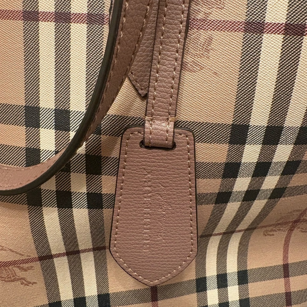 Burberry Beige and Black Checkered Tote - Picture 2 of 7